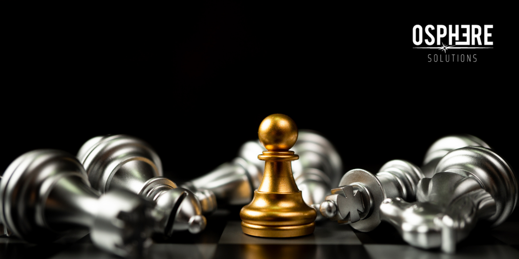 Business strategy concept showing a single gold chess piece representing simplified business growth and strategic decision-making.
