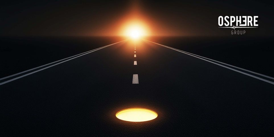 Road leading toward a bright horizon representing Q4 business strategy, direction and growth into 2027.